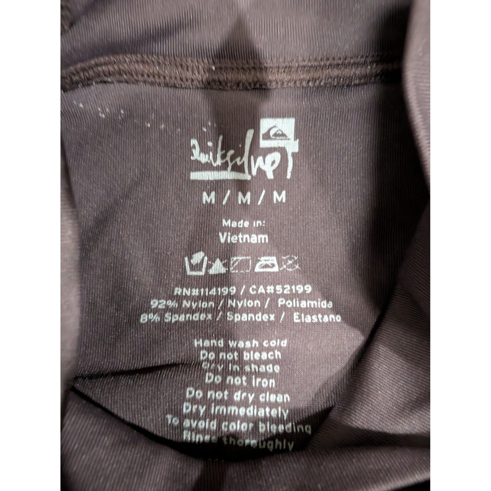 Quiksilver UVtech Rash Guard Mens Medium Brown Cream Long Sleeve Swim Shirt - Picture 4 of 10